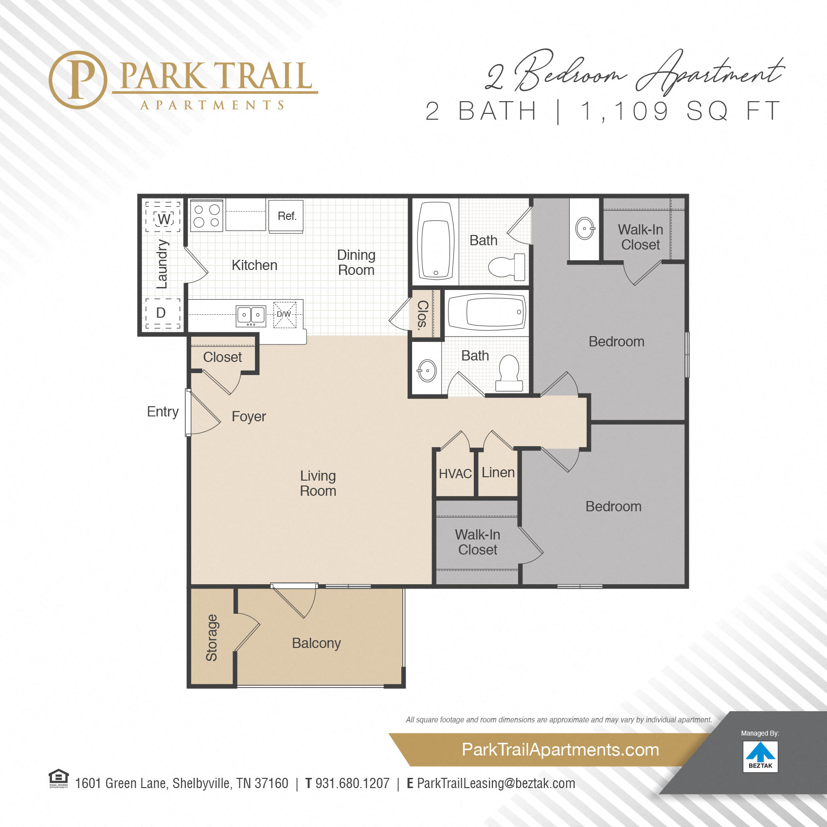 2 Bedroom floor plan
